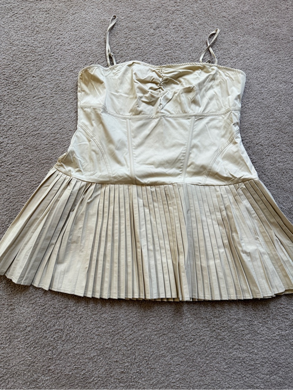Fashion Nova Cream Pleated Corset Mini Dress - Picture 4 of 5